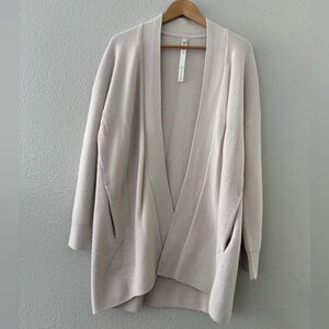 Lululemon Open-Front Cozy Cardigan Sweater in Light Beige